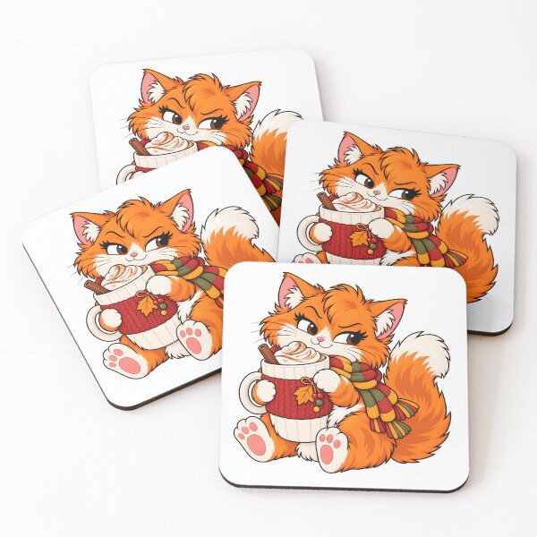 Item preview, Cozy Autumn Cat with Hot Cocoa designed and sold by Sed94.