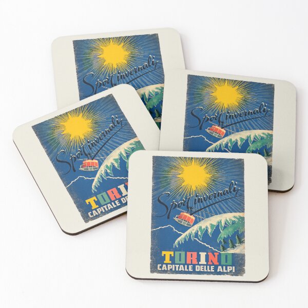 Item preview, Torino Capital of the Alps - Vintage Ski Poster designed and sold by Torinostalgia.