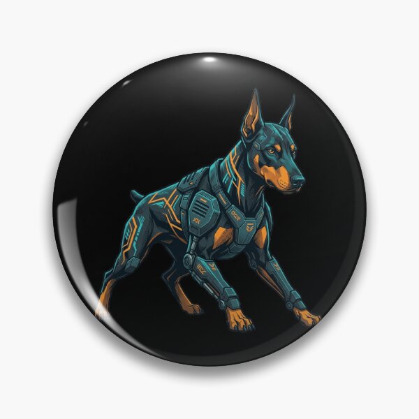 Item preview, Cyberpunk Cyber Doberman Pinscher - Sci-Fi Mecha K9 Streetwear Art designed and sold by Animer-art1.