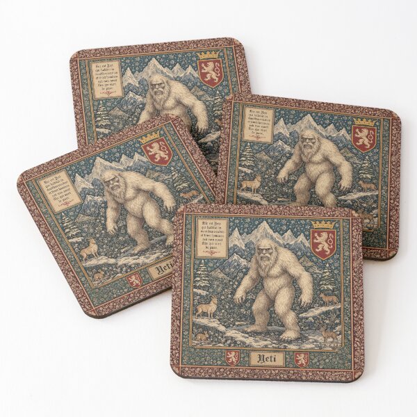 Item preview, Yeti cryptid - Medieval tapestry style designed and sold by Vintage Designs +.