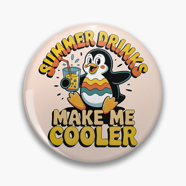 Item preview, Vibrant Summer Cute Penguin Character, Bright Orange Yellow Teal Colors, Bubbly Refreshing Drink, and Humorous Quote designed and sold by zozo-shop.
