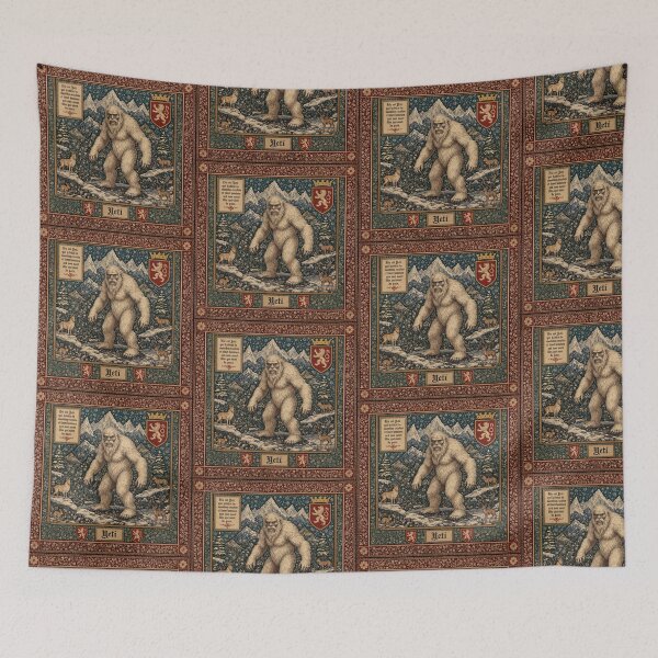 Item preview, Yeti cryptid - Medieval tapestry style designed and sold by Vintage Designs +.