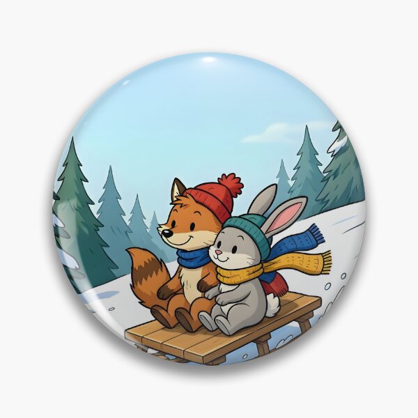 Item preview, Cute Fox and Bunny Sledding Winter Animals designed and sold by Herodestroyer.
