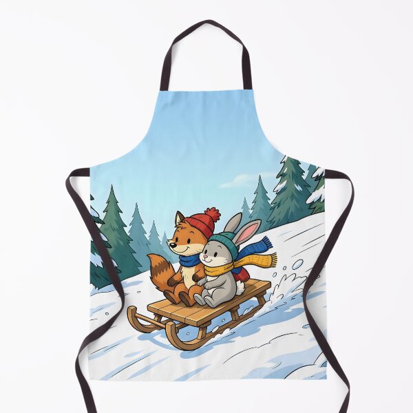 Item preview, Cute Fox and Bunny Sledding Winter Animals designed and sold by Herodestroyer.