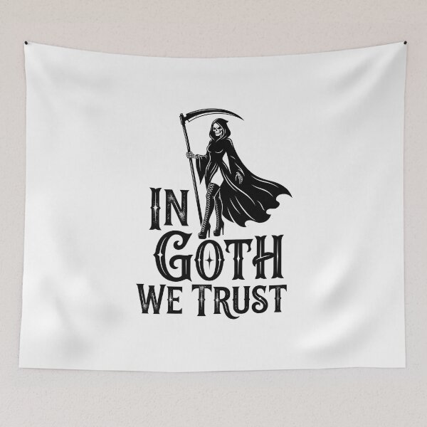 Item preview, In Goth We Trust Grim Reaper Woman designed and sold by OH-MY-GOTH.