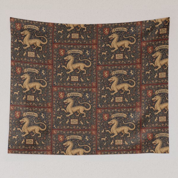 Item preview, Chupacabra cryptid - Medieval tapestry style designed and sold by Vintage Designs +.