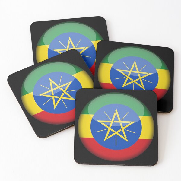 Item preview, Ethiopian 3D Round Flag Ethiopian Pride Design designed and sold by yazdogs.