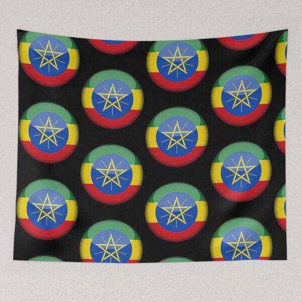 Item preview, Ethiopian 3D Round Flag Ethiopian Pride Design designed and sold by yazdogs.