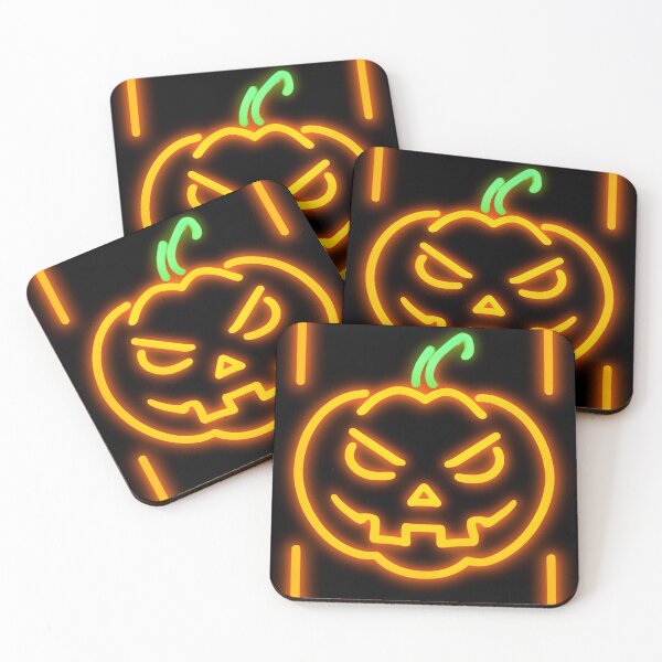 Item preview, Menacing Neon Halloween Pumpkin – Glowing Jack-O'-Lantern designed and sold by FestivityFinds.