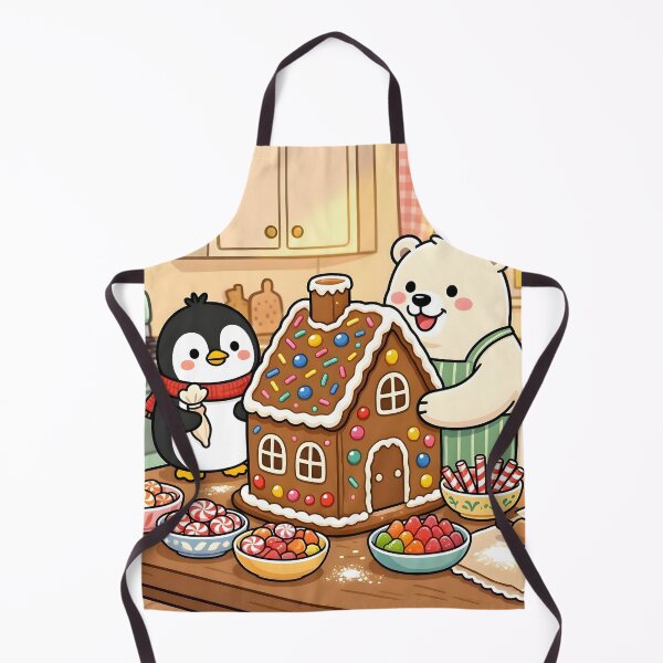 Item preview, Cute Polar Bear Penguin Gingerbread House Christmas designed and sold by Herodestroyer.