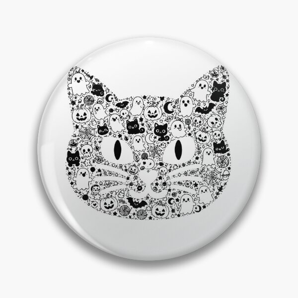 Item preview, HALLOWEEN DOODLE COLLECTION - BLACK CAT HEAD designed and sold by WheelieGdArt.