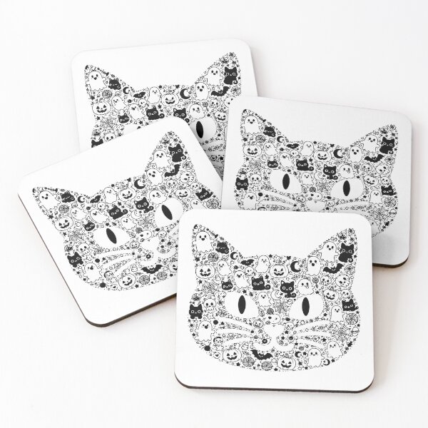 Item preview, HALLOWEEN DOODLE COLLECTION - BLACK CAT HEAD designed and sold by WheelieGdArt.