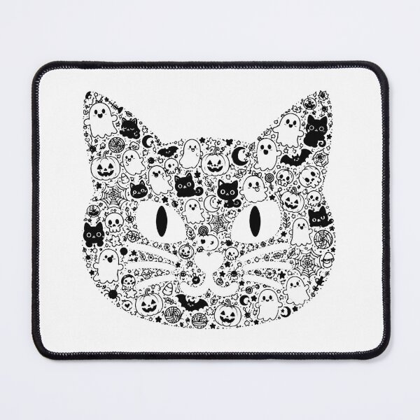 Item preview, HALLOWEEN DOODLE COLLECTION - BLACK CAT HEAD designed and sold by WheelieGdArt.