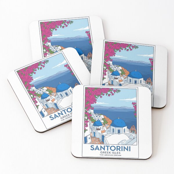 Item preview, Santorini Greece Travel Poster Shirt – Greek Isles Aegean Dream Tee – Vintage Santorini Art Print – Greece Vacation Gift – Blue Dome Church designed and sold by @SHINTOSARTSTORE.