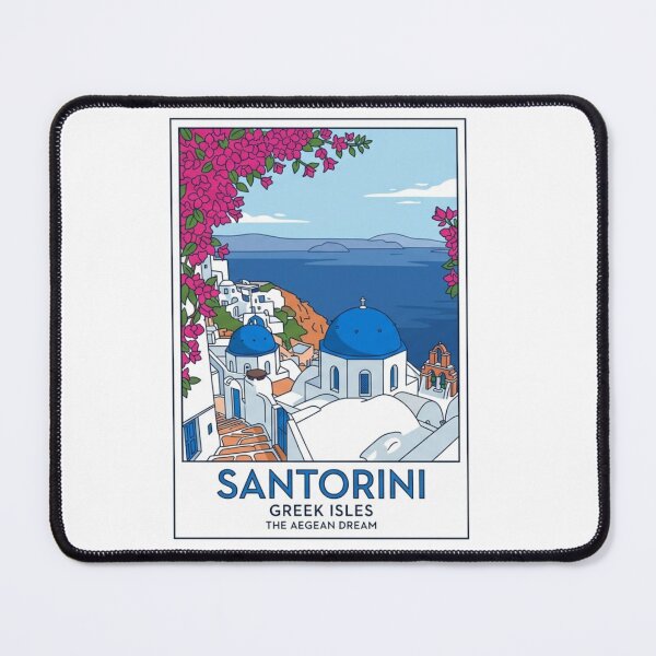 Item preview, Santorini Greece Travel Poster Shirt – Greek Isles Aegean Dream Tee – Vintage Santorini Art Print – Greece Vacation Gift – Blue Dome Church designed and sold by @SHINTOSARTSTORE.