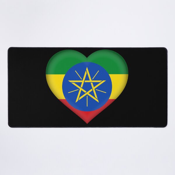 Item preview, Ethiopian Flag Heart 3D Ethiopian Love Gift Design designed and sold by yazdogs.