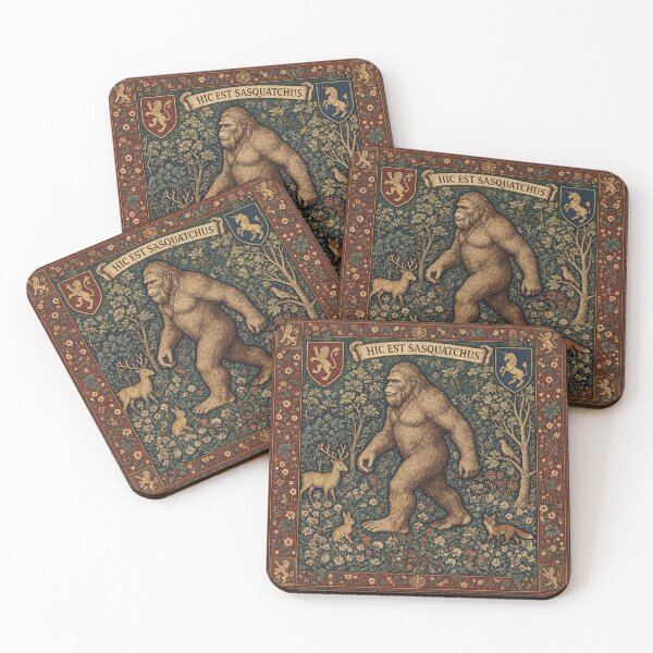 Item preview, Bigfoot cryptid - Medieval tapestry style designed and sold by Vintage Designs +.