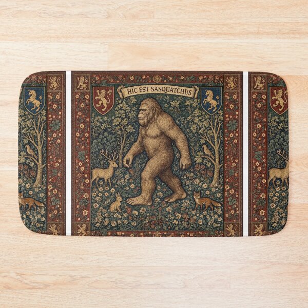 Item preview, Bigfoot cryptid - Medieval tapestry style designed and sold by Vintage Designs +.