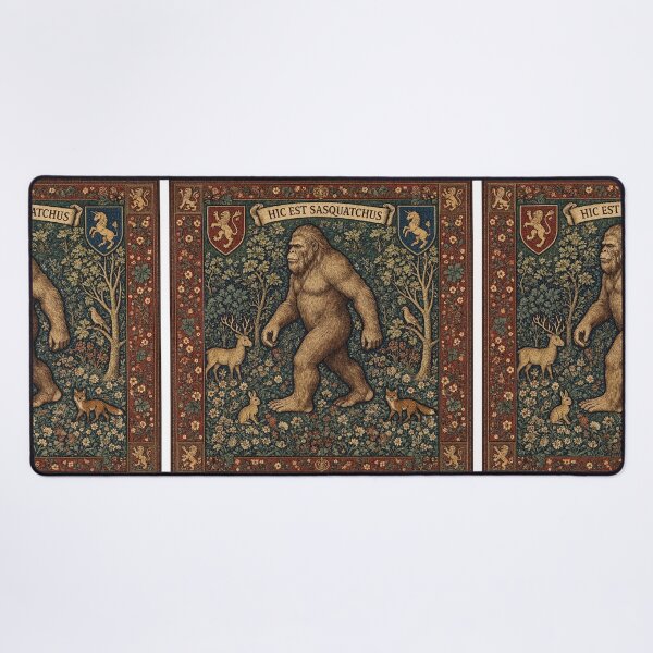 Item preview, Bigfoot cryptid - Medieval tapestry style designed and sold by Vintage Designs +.