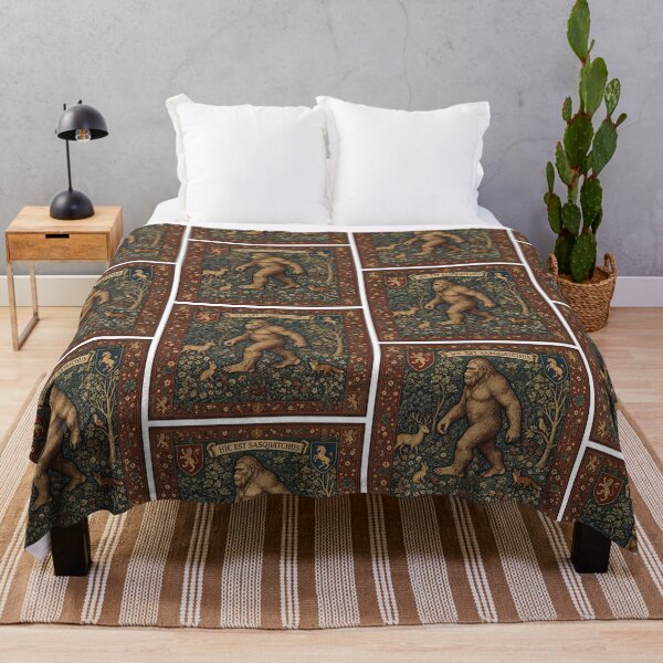 Item preview, Bigfoot cryptid - Medieval tapestry style designed and sold by Vintage Designs +.