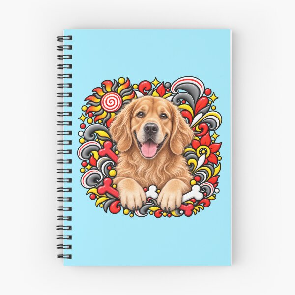 Item preview, Golden Retriever Floral Art - Bones & Swirls Decor designed and sold by PixelsPaws.