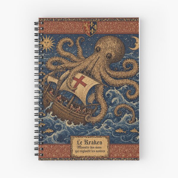 Item preview,  Kraken cryptid - Medieval tapestry style designed and sold by Vintage Designs +.