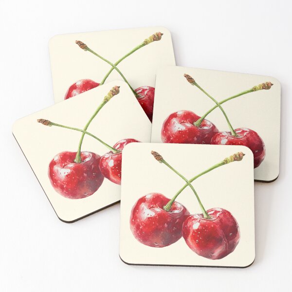 Item preview, Watercolor Red Cherries Fruit Aesthetic designed and sold by jianina-alondra.