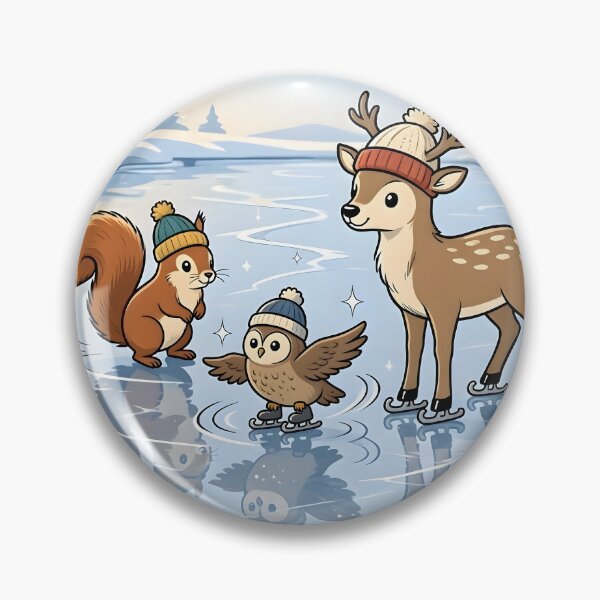 Item preview, Cute Deer Squirrel Bird Ice Skating Winter Animals designed and sold by Herodestroyer.