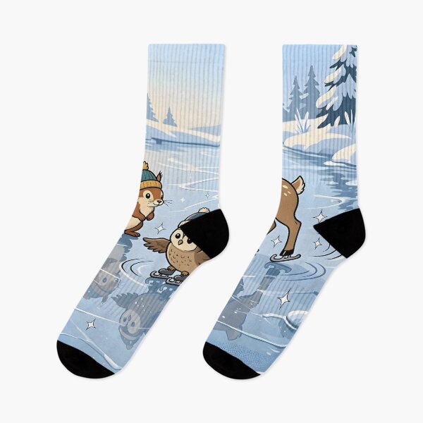 Item preview, Cute Deer Squirrel Bird Ice Skating Winter Animals designed and sold by Herodestroyer.