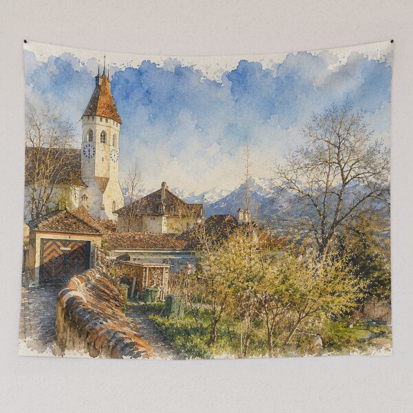Item preview, Old Church Mountain Autumn Digital Art designed and sold by SlavaArt.