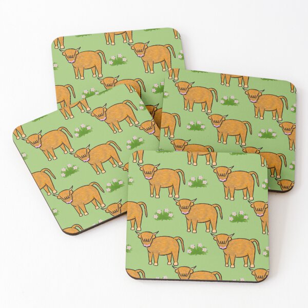 Item preview, Highland Cow in Field Pattern designed and sold by ClarissaDoodles.