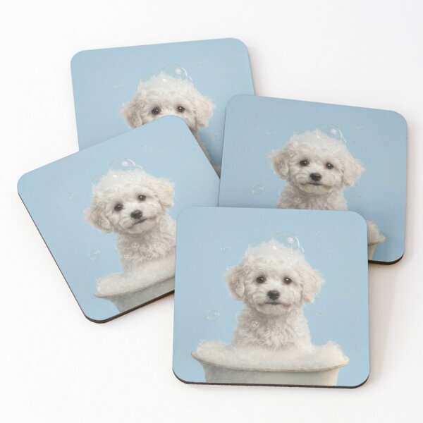 Item preview, Baby Bichon Frise Bubble Bath Cute Nursery Bathroom Wall Art designed and sold by LazyOwlStore.