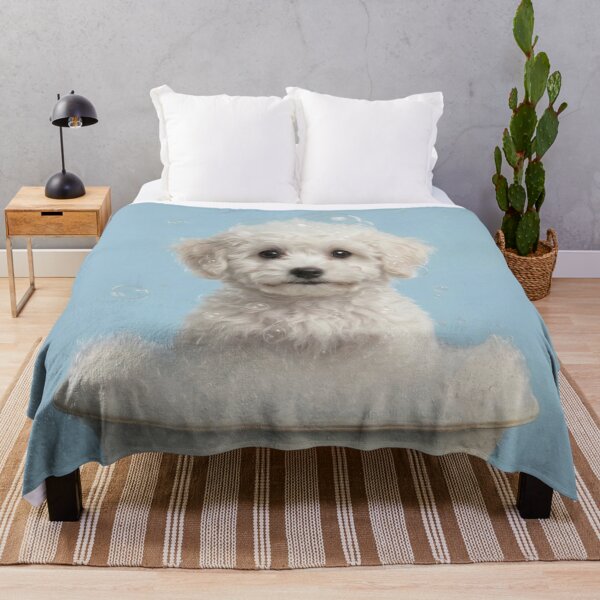 Item preview, Baby Bichon Frise Bubble Bath Cute Nursery Bathroom Wall Art designed and sold by LazyOwlStore.