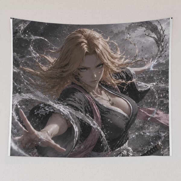 Item preview, Rangiku Matsumoto Water Warrior – Bleach Anime Samurai Fan Art designed and sold by Dyan4.