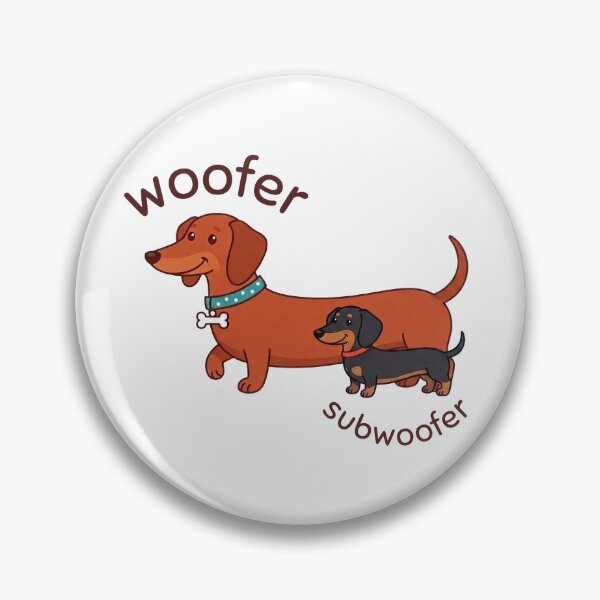 Item preview, Woofer Subwoofer Funny Dachshund Duo designed and sold by NadinArtStudio.