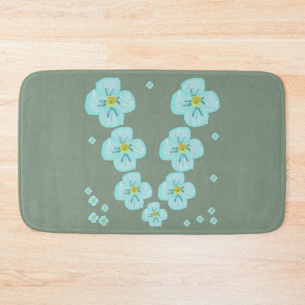 Item preview, Cute Light Blue Watercolor Flowers Pattern – V-Shape Floral Layout designed and sold by BalkanBloomArt.