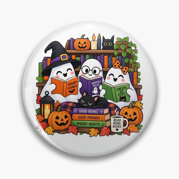 Artikelvorschau, Niedliche Geister lesen Bücher | Gemütliches Halloween entworfen und verkauft von Myra365Art.