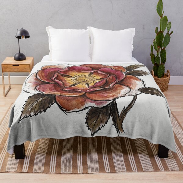 Item preview, Crimson Wild Rose Botanical - Dark Academia Floral Art Print designed and sold by FreiherrPK.