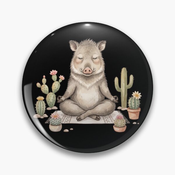 Item preview, Meditating Javelina Yoga Cactus Art Print. designed and sold by BeaBuzz.