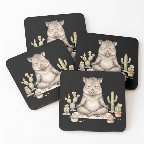 Item preview, Meditating Javelina Yoga Cactus Art Print. designed and sold by BeaBuzz.