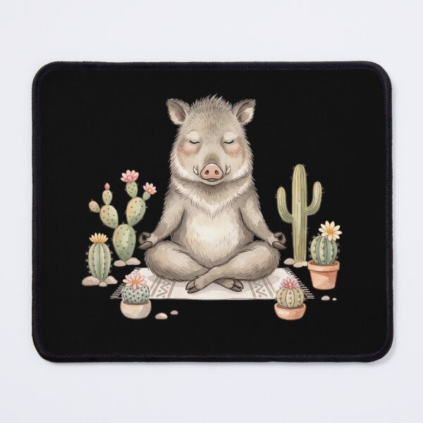 Item preview, Meditating Javelina Yoga Cactus Art Print. designed and sold by BeaBuzz.