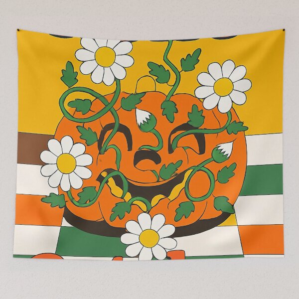 Item preview, Hello October Pumpkin & Daisy Retro Fall designed and sold by FestivityFinds.
