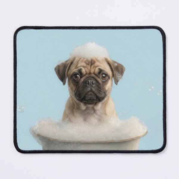 Item preview, Baby Puggle Bubble Bath Cute Nursery Bathroom Wall Art designed and sold by LazyOwlStore.