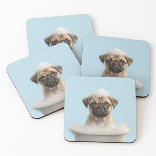 Item preview, Baby Puggle Bubble Bath Cute Nursery Bathroom Wall Art designed and sold by LazyOwlStore.