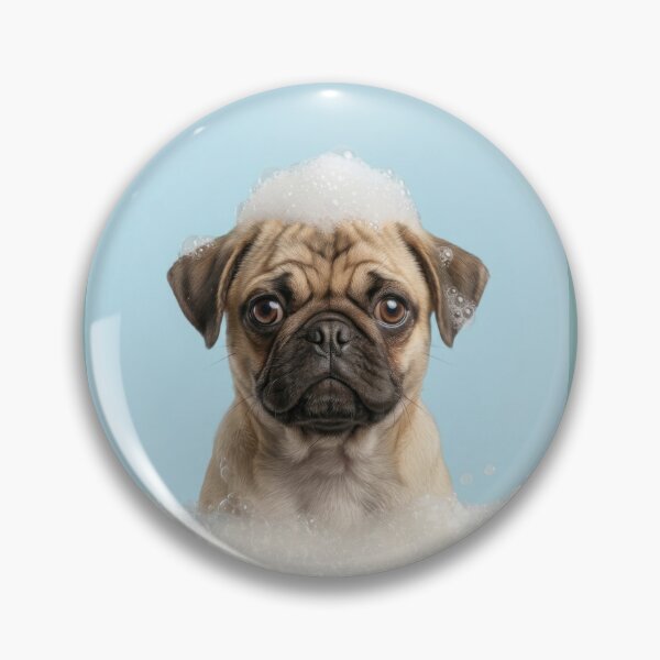 Item preview, Baby Puggle Bubble Bath Cute Nursery Bathroom Wall Art designed and sold by LazyOwlStore.