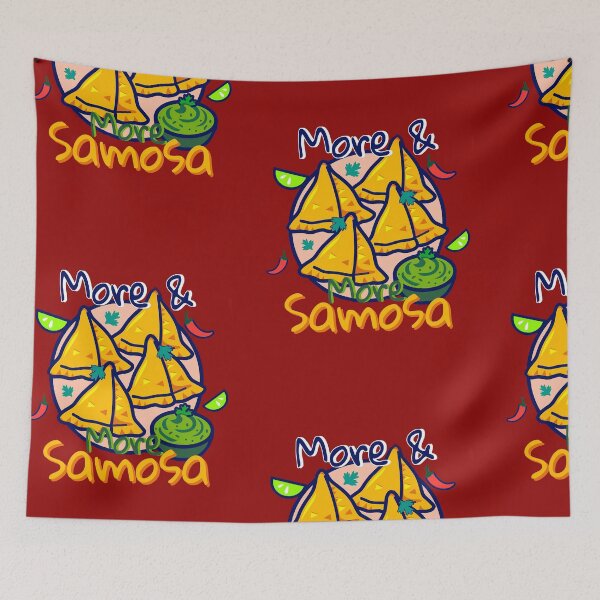 Item preview, 'More And More Samosa' Indian Food Graphic art designed and sold by REDCLASH2002.