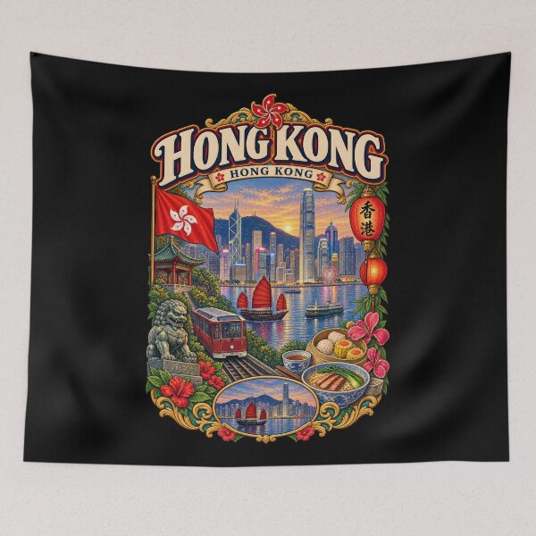 Aperçu de l'œuvre Hong Kong – Rêves d'horizon créée et vendue par RockitBaby.