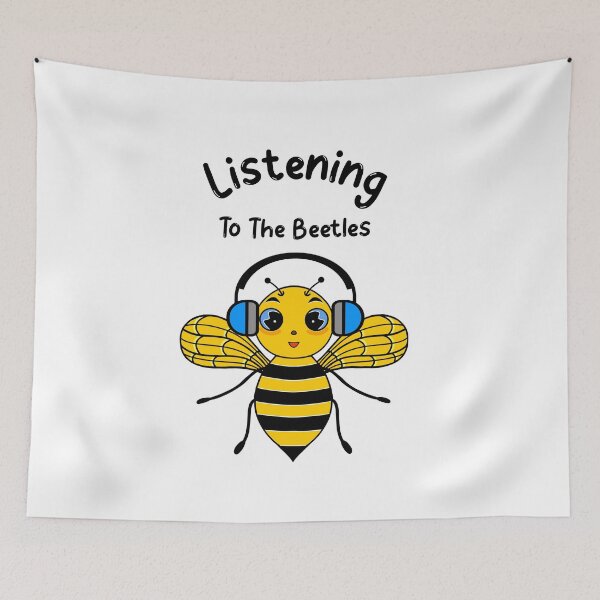 Item preview, Funny Music Pun Bee Listening To The Beetles designed and sold by Sartoris Art.