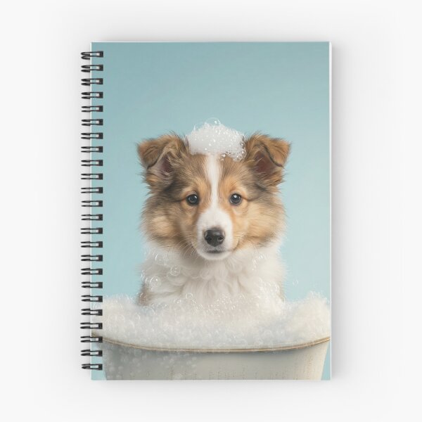 Item preview, Baby Shetland Sheepdog Bubble Bath Cute Nursery Wall Art designed and sold by LazyOwlStore.