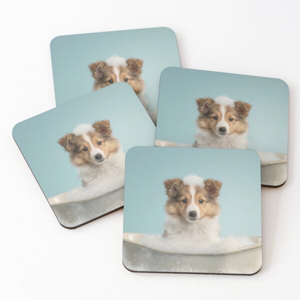 Item preview, Baby Shetland Sheepdog Bubble Bath Cute Nursery Wall Art designed and sold by LazyOwlStore.